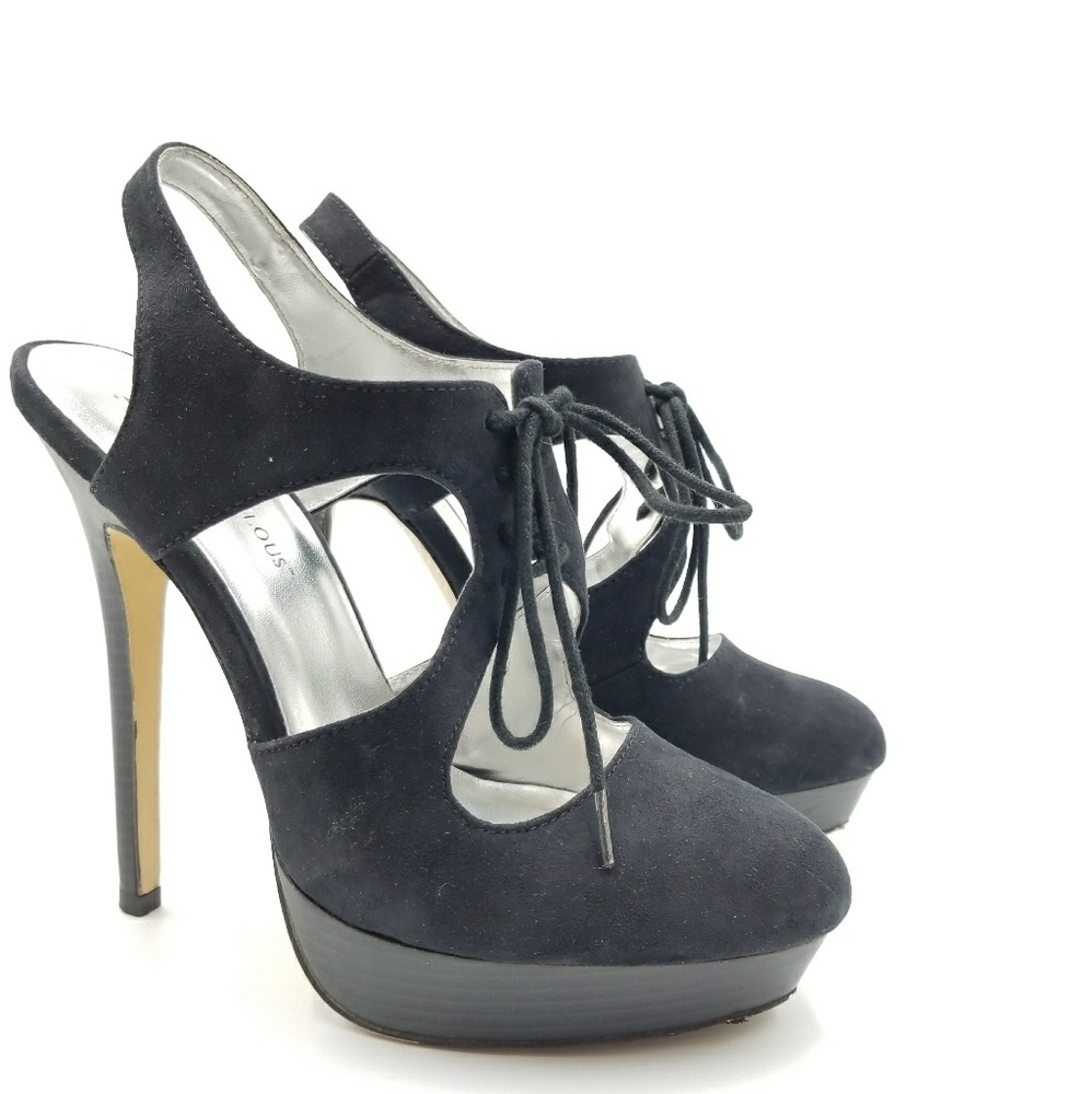 Black heels with cutouts